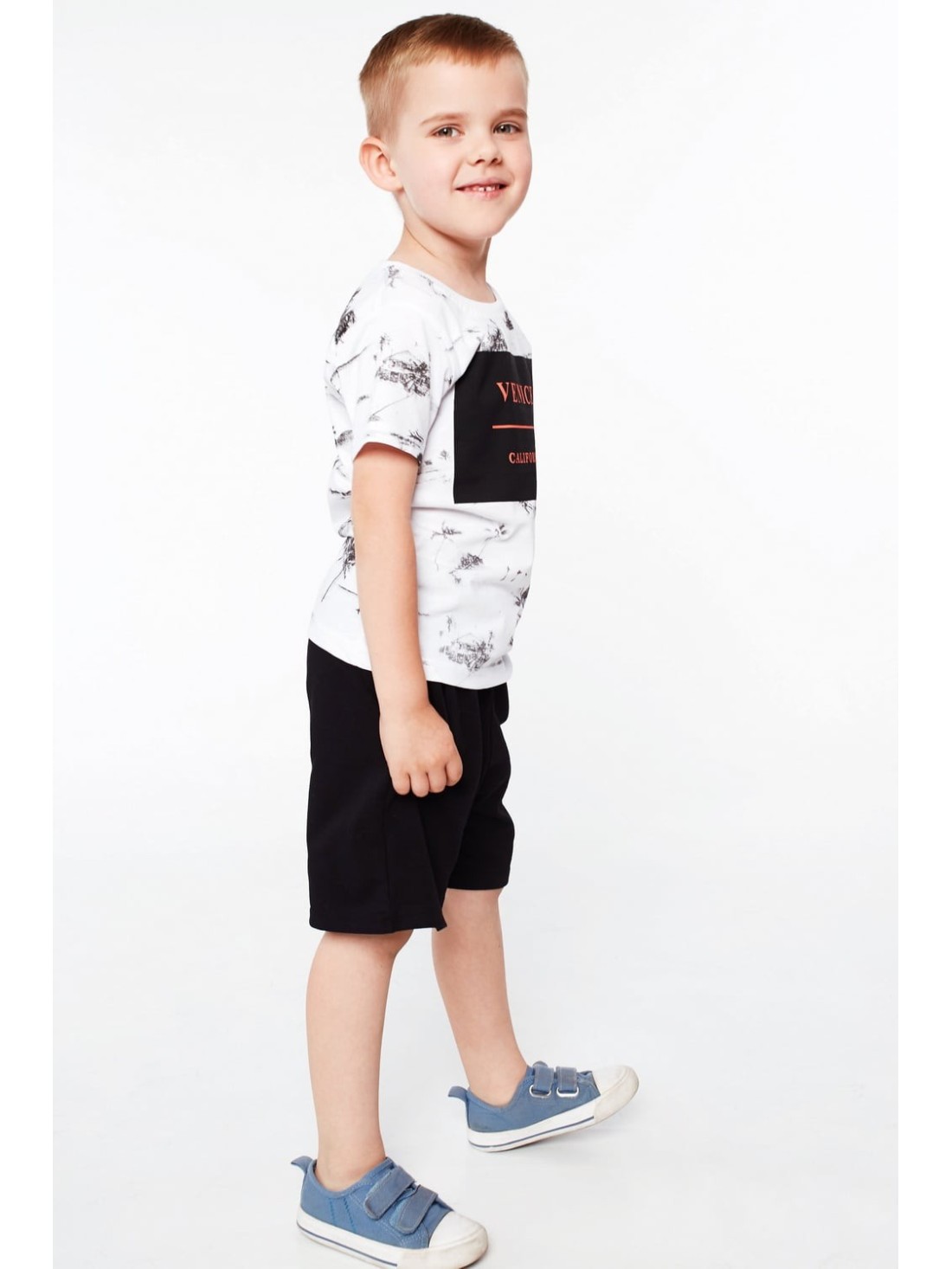 Jungen-T-Shirt mit Aufdruck, weiß NDZ4445 – Online-Shop – Boutique